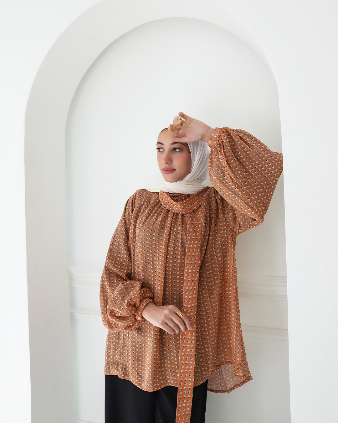 Bolka bow chiffon top