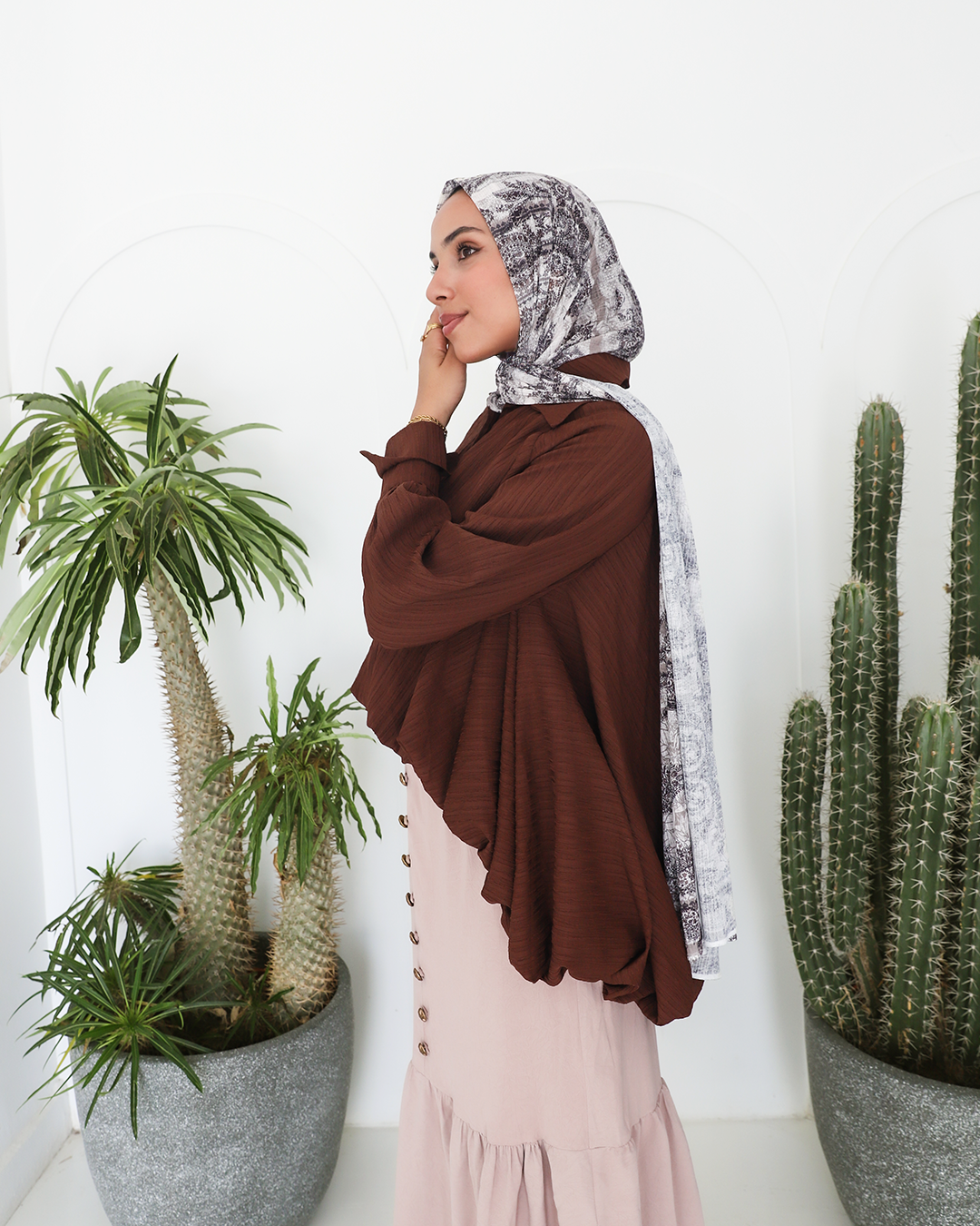 Luna Balloon Blouse in Brown