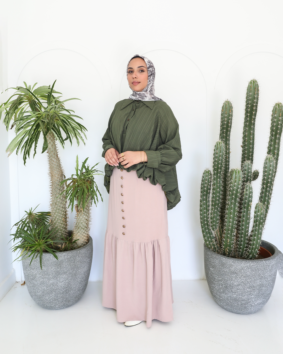 Luna Balloon Blouse in Olive