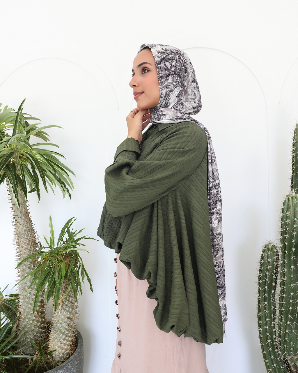 Luna Balloon Blouse in Olive