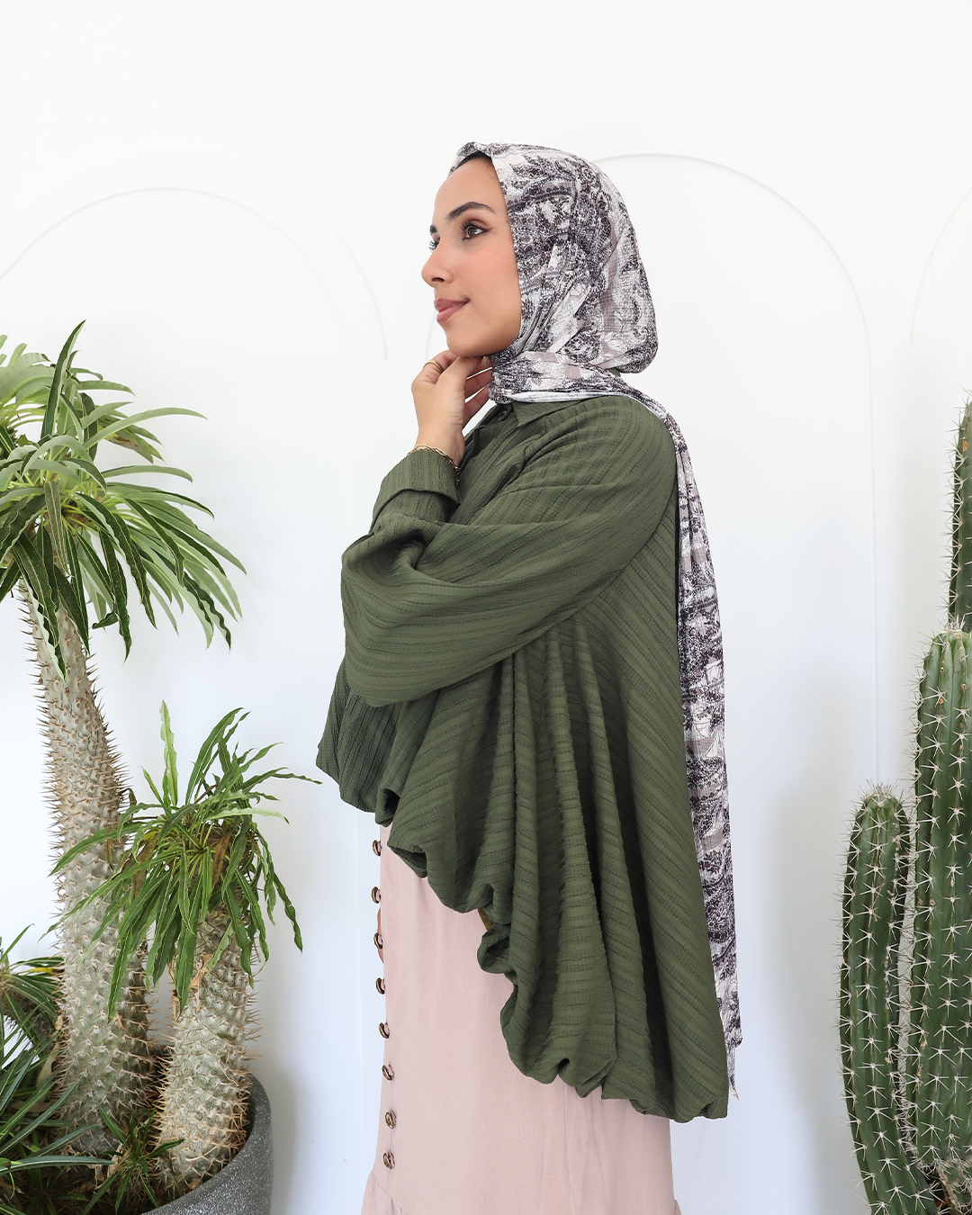 Luna Balloon Blouse in Olive