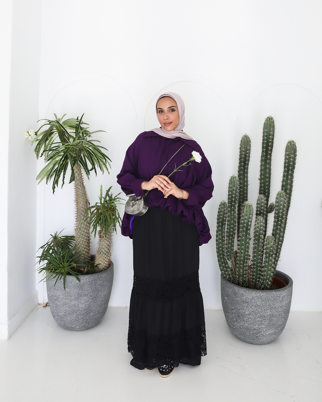 Luna Balloon Blouse in Purple