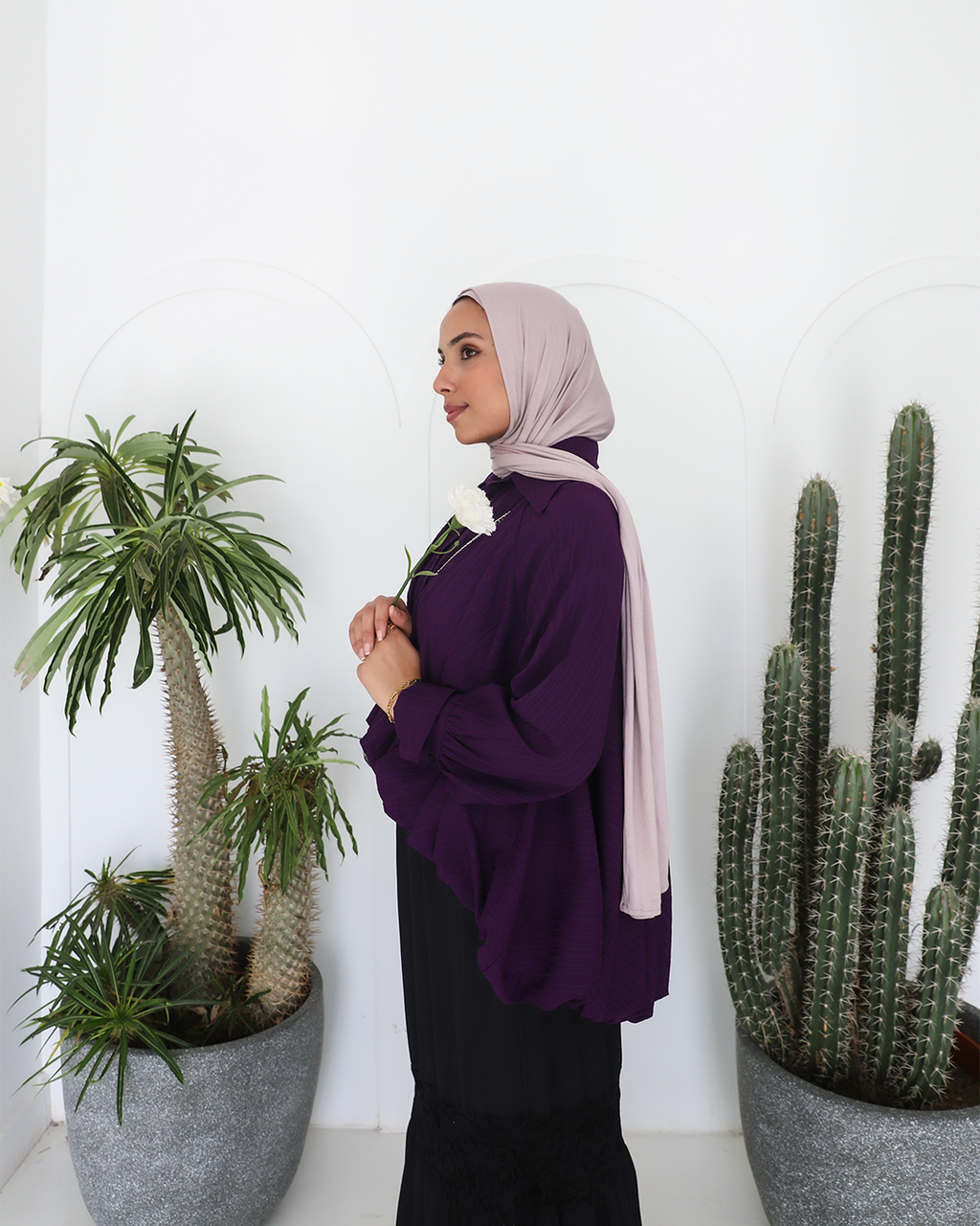 Luna Balloon Blouse in Purple