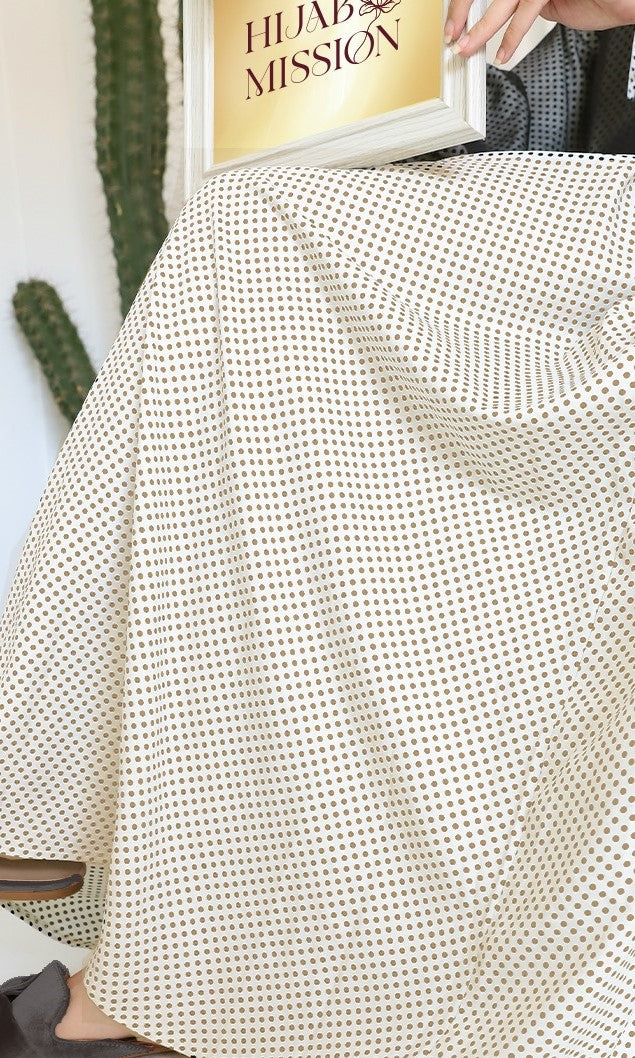 Shadow Lace dress (Beige & white polka)