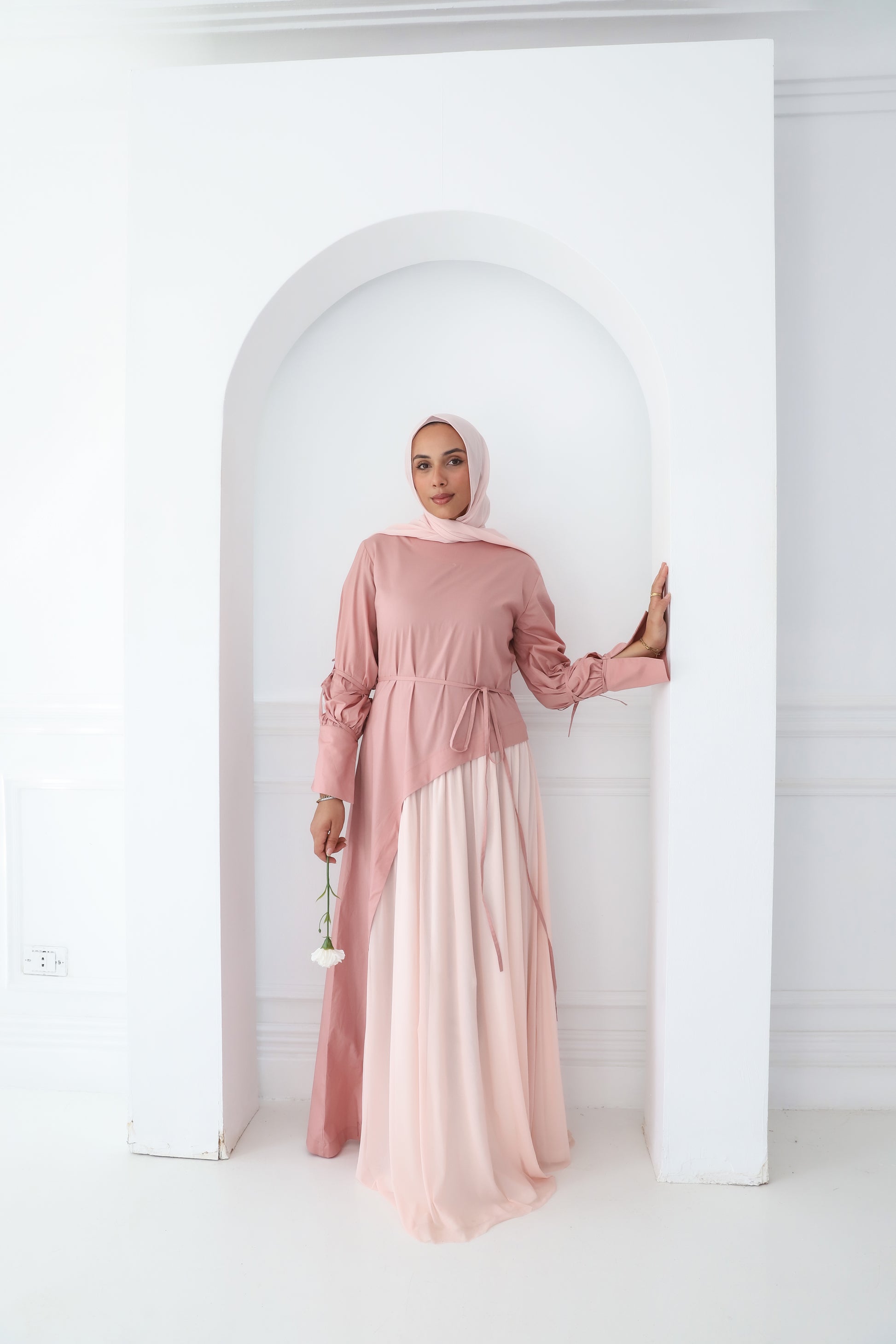 Tulle fusion gown in Rose