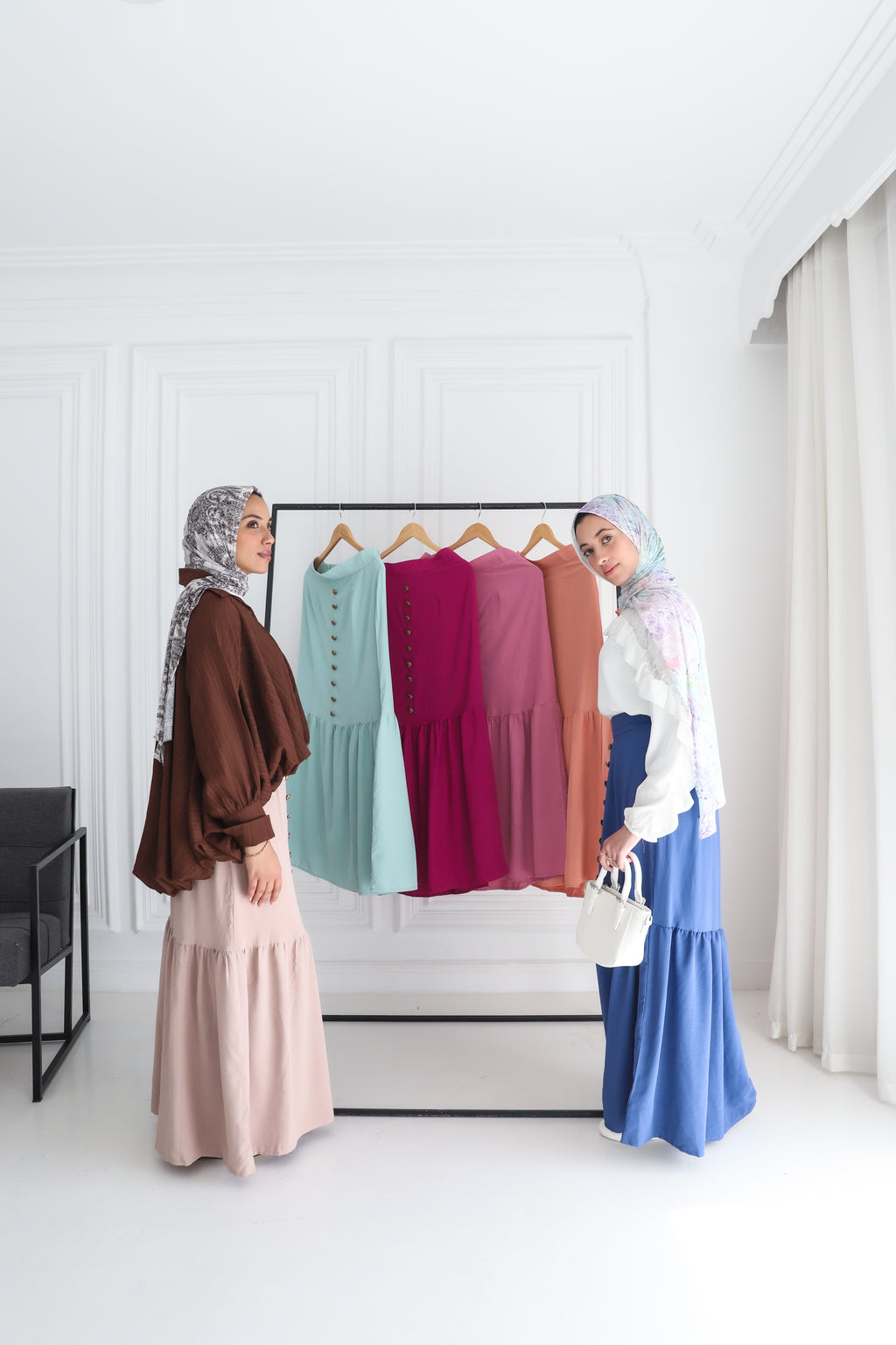 Rustic pastel Skirt Fuchsia