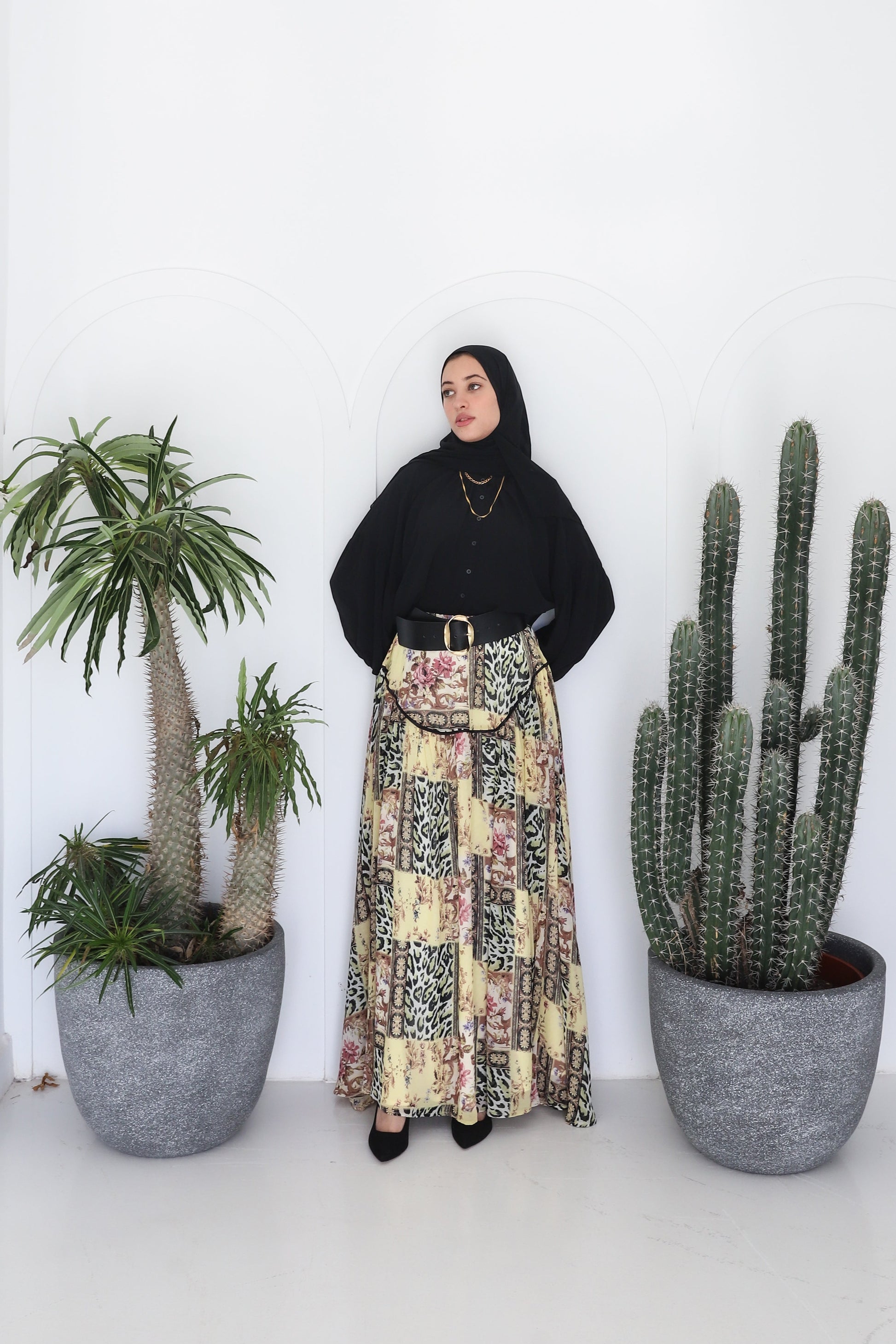 Elan trim skirt in Flora-wild