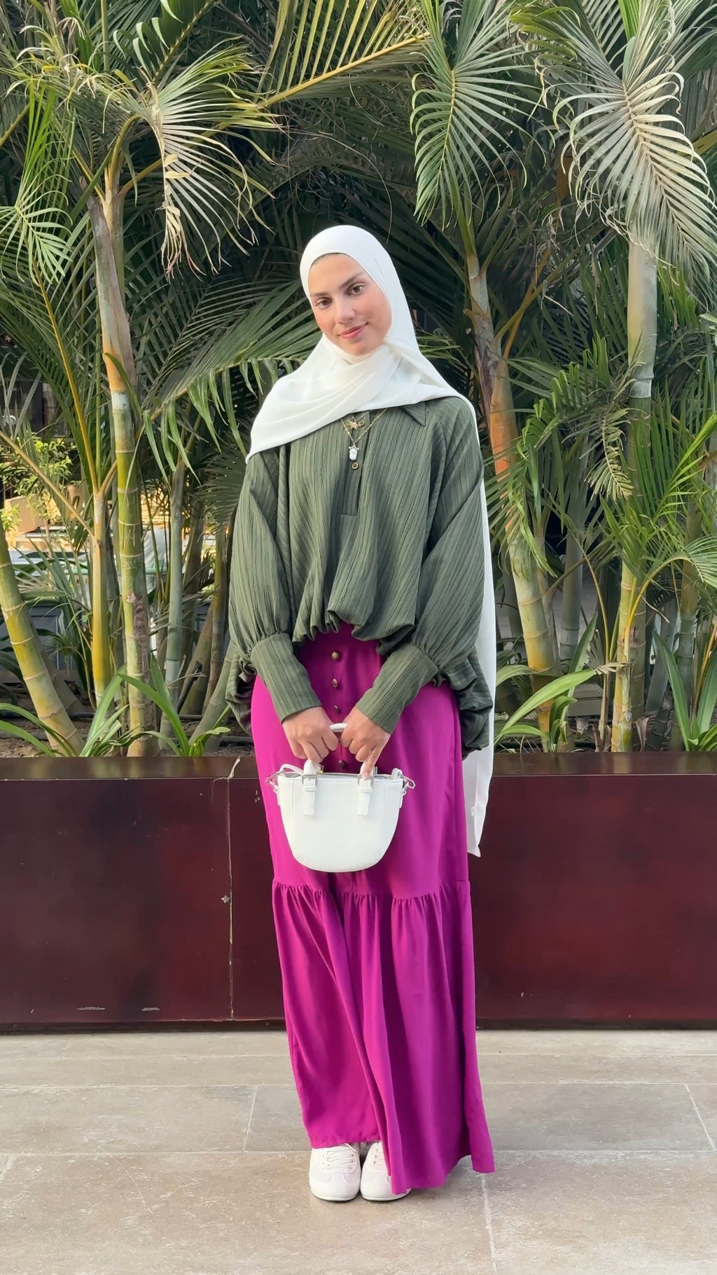 Rustic pastel Skirt Fuchsia