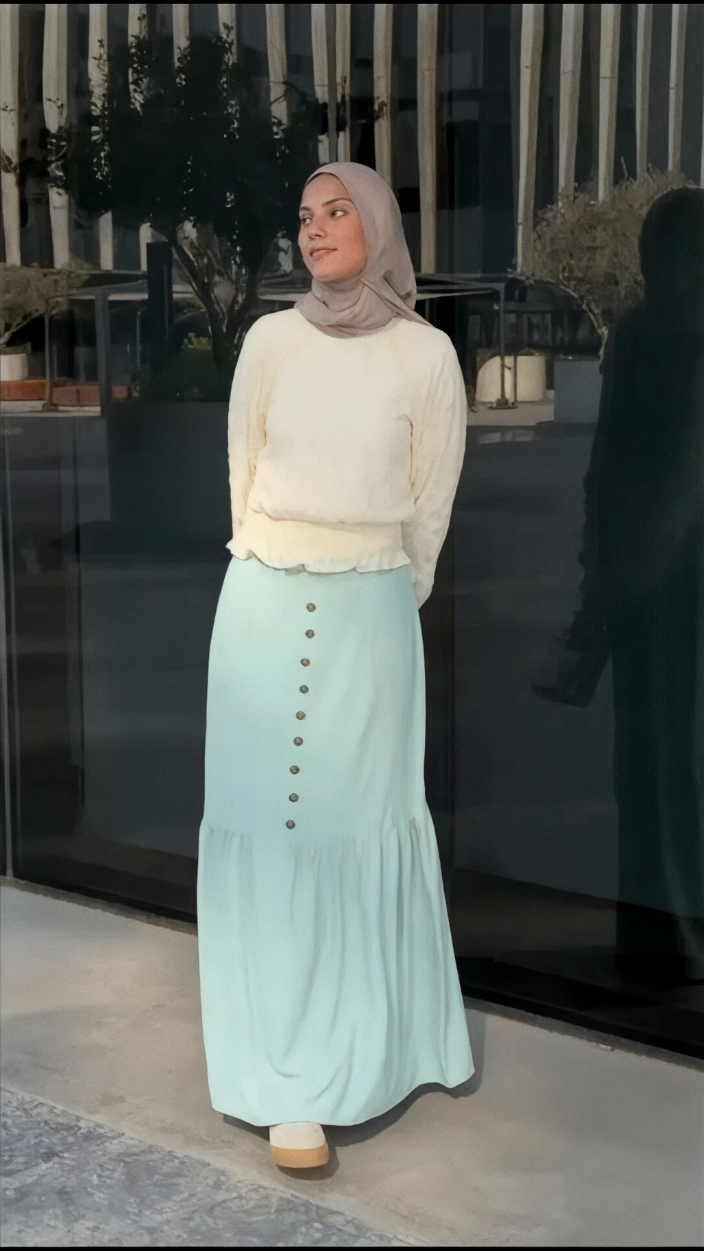 Rustic pastel Skirt Mint green