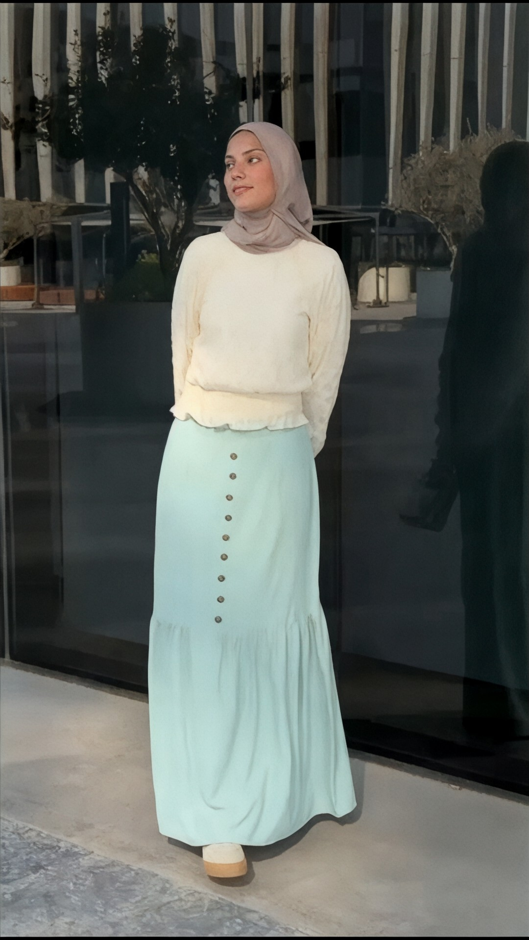 Rustic pastel Skirt Mint green